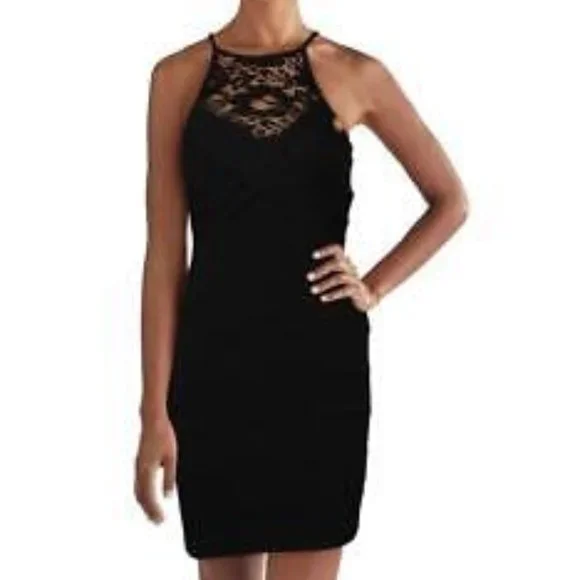 EMERALD SUNDAE Womens Black Lace Top Party Prom Mini Dress Sz S NEW w/ TAGS  NWT